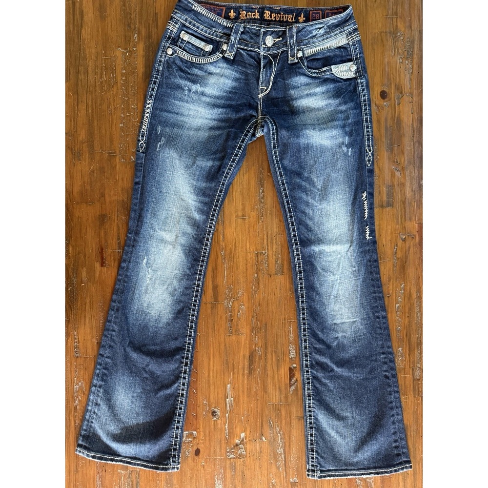 Rock Revival Women's Boot Cut Jeans - Faded Blue Wash